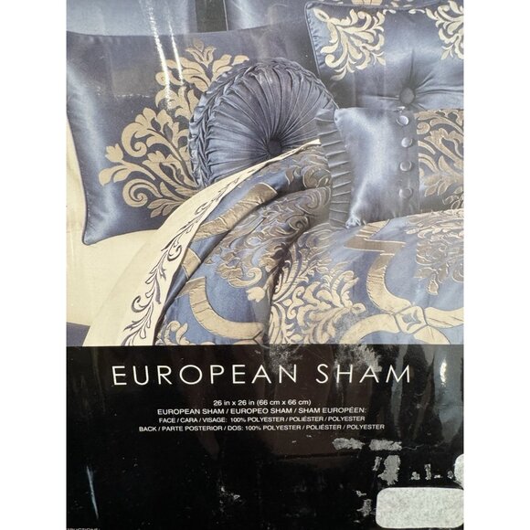 J. Queen New York CARINA European Sham 26" x 26" SOLID BLUE NEW - Picture 6 of 8